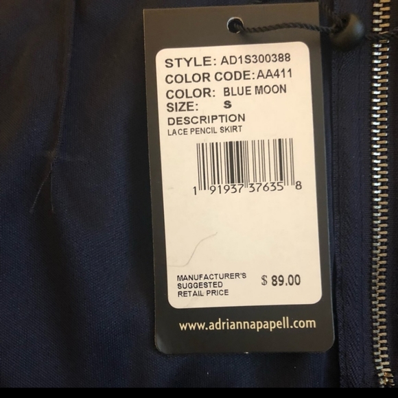 NWT Andrianna Papell Blue Moon Lace Pencil Skirt. - Picture 6 of 7